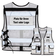 Mesh Tactical Weste Sparta mit vielen Taschen, Reflexstreifen und austauschbaren Patches, ideal für Security und Einsatzkräfte