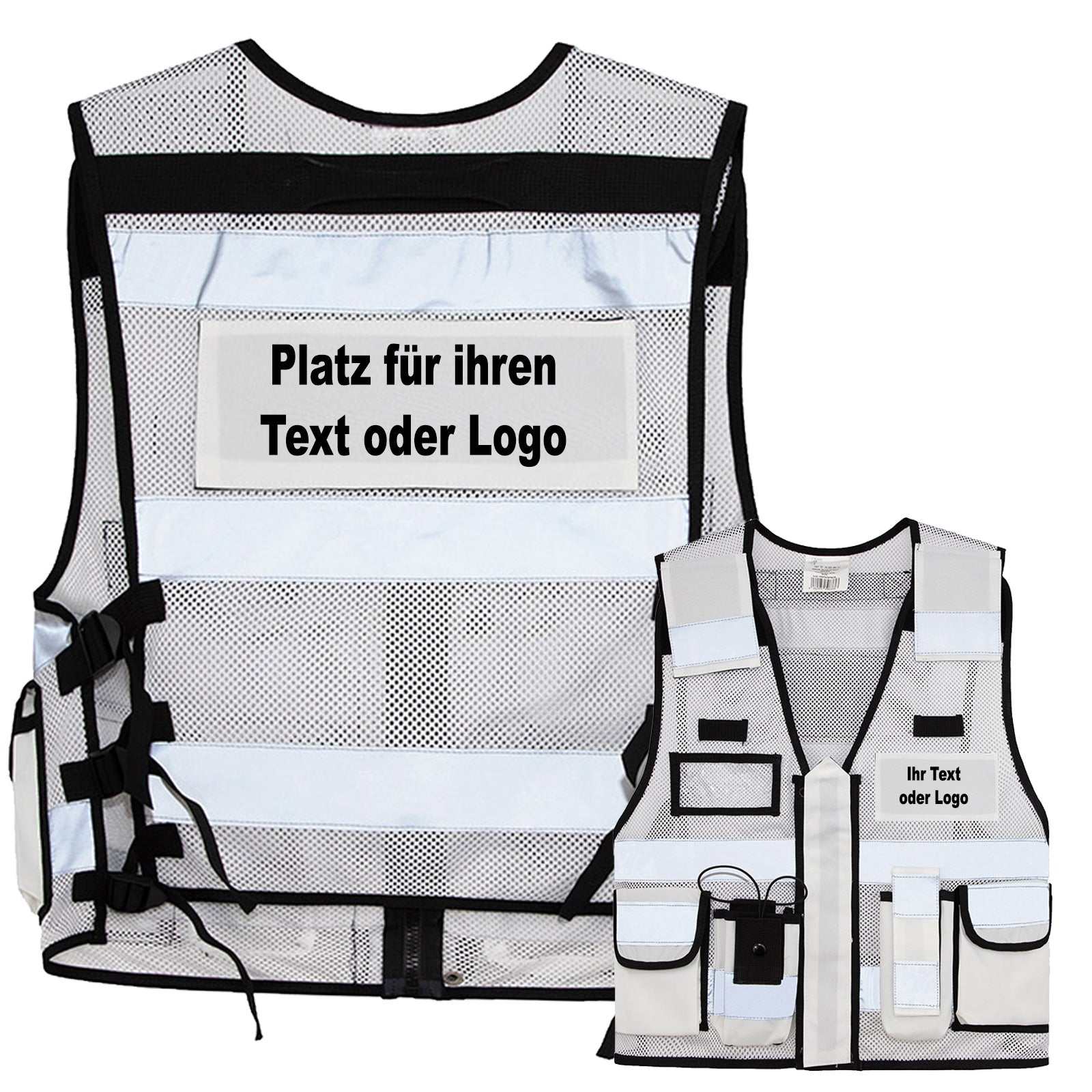 Mesh Tactical Weste Sparta mit vielen Taschen, Reflexstreifen und austauschbaren Patches, ideal für Security und Einsatzkräfte