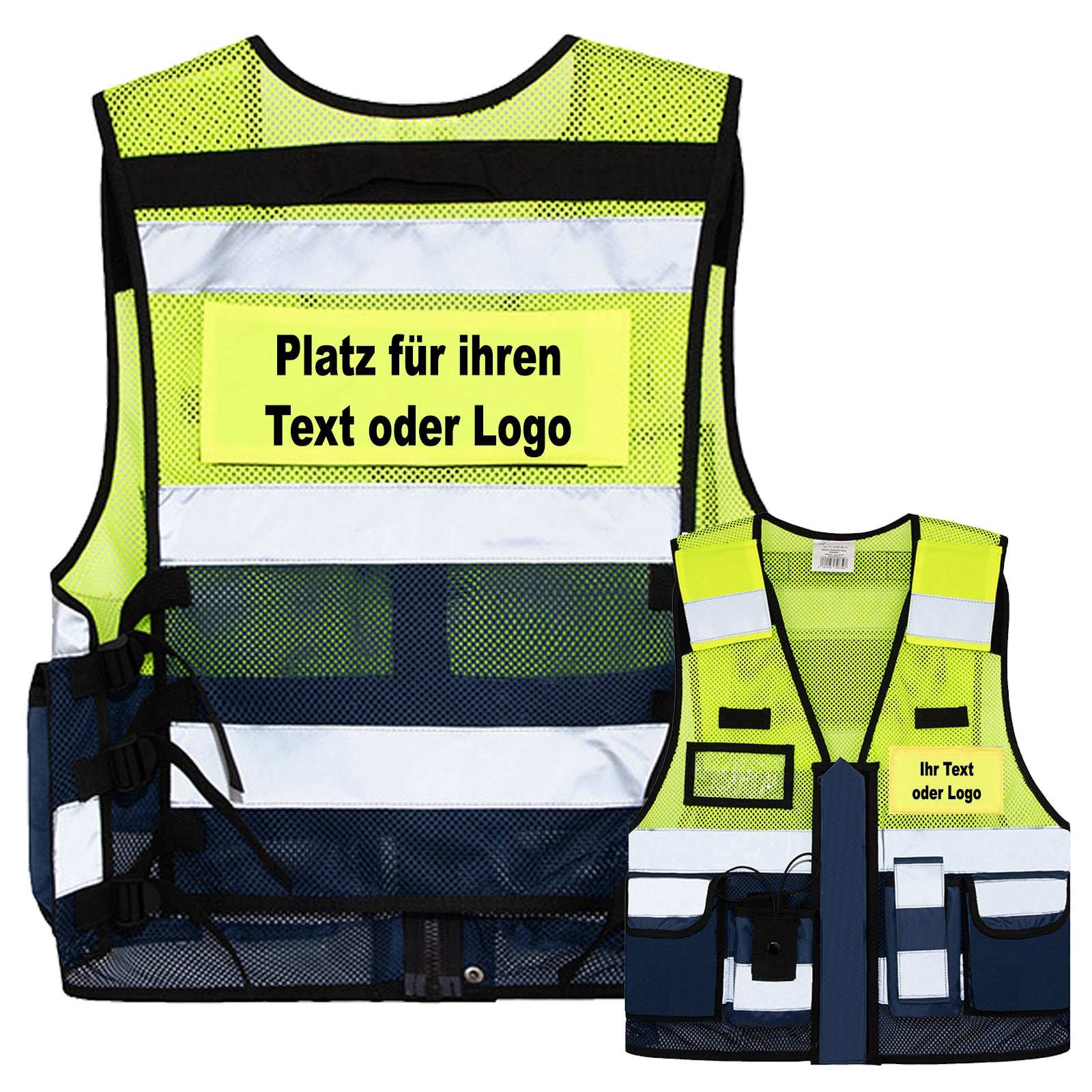 Mesh Tactical Weste Sparta von Korntex mit vielen Taschen, reflektierenden Streifen, austauschbaren Patches und flexiblem Verschlusssystem ideal für Security und Einsatzkräfte