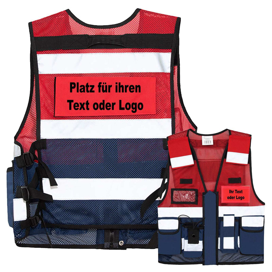Mesh Tactical Weste Sparta mit vielen Taschen, Reflektoren und optionalen Patches für Security und Einsatzkräfte