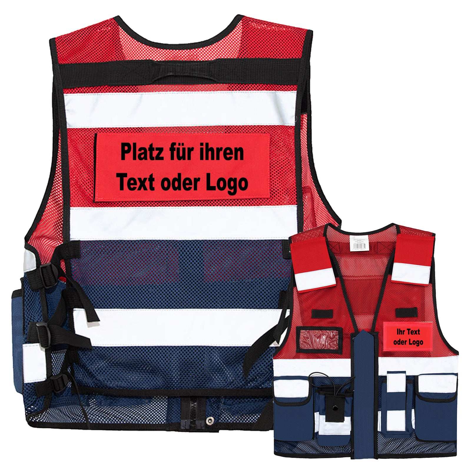 Mesh Tactical Weste Sparta mit vielen Taschen, Reflektoren und optionalen Patches für Security und Einsatzkräfte