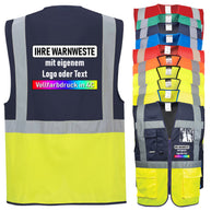 Portwest C276 (Paris), F476 (Iona), C476 (Warschau) Exekutiv Weste mit Reißverschluss und Taschen // optional mit Druck
