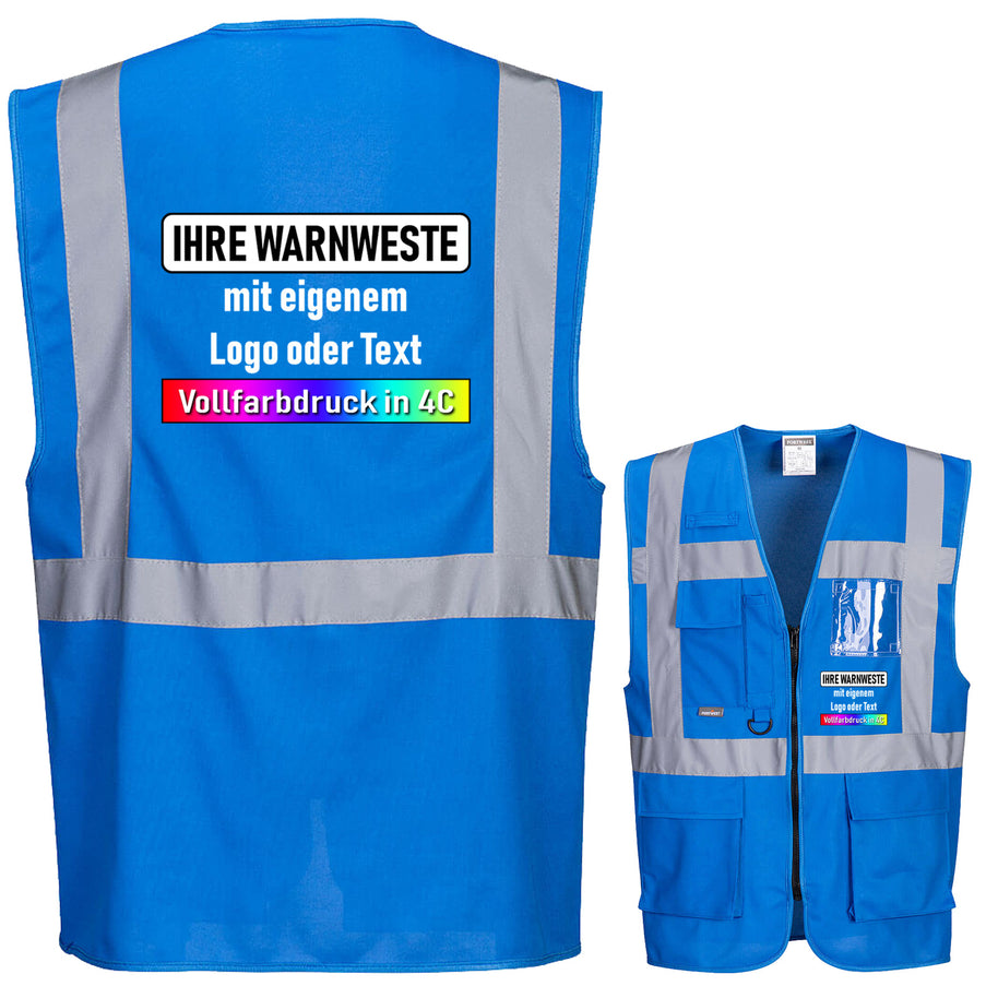 Portwest C276 (Paris), F476 (Iona), C476 (Warschau) Exekutiv Weste mit Reißverschluss und Taschen // optional mit Druck