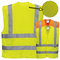 Portwest C370 Warnweste MeshAir Weste 4-Streifen mit Schulterreflexband // optional mit Druck