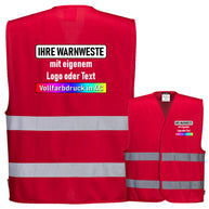 Portwest C474 / F474 Warnweste mit zwei Reflexstreifen & Klettverschluss // optional mit Druck