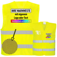 Portwest C494 Hi-Vis Halb-Mesh Warnweste mit 2 Reflexstreifen und Klettverschluss in Gelb