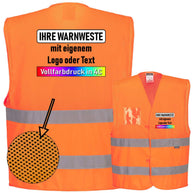 Portwest C494 Hi-Vis halb-mesh Weste mit reflektierenden Streifen und Klettverschluss, atmungsaktiv und CE-zertifiziert