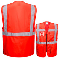 Portwest S476 (Berlin) & S376 (Prag) Premium Warnschutz Exekutiv Warnweste mit Reißverschluss, Taschen und 4 Leuchtstreifen // optional mit Druck