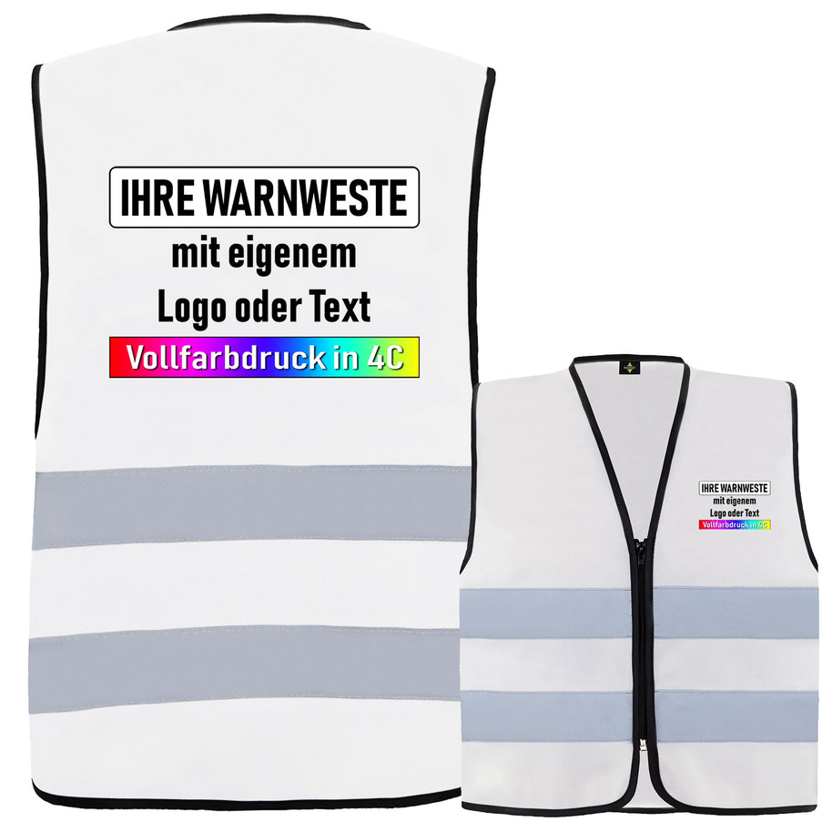 Korntex Reißverschluss-Warnwesten für Kinder "Aalborg" mit zwei Leuchtstreifen // von Kita (XXS / XS) bis Grundschule (S) // optional mit Druck
