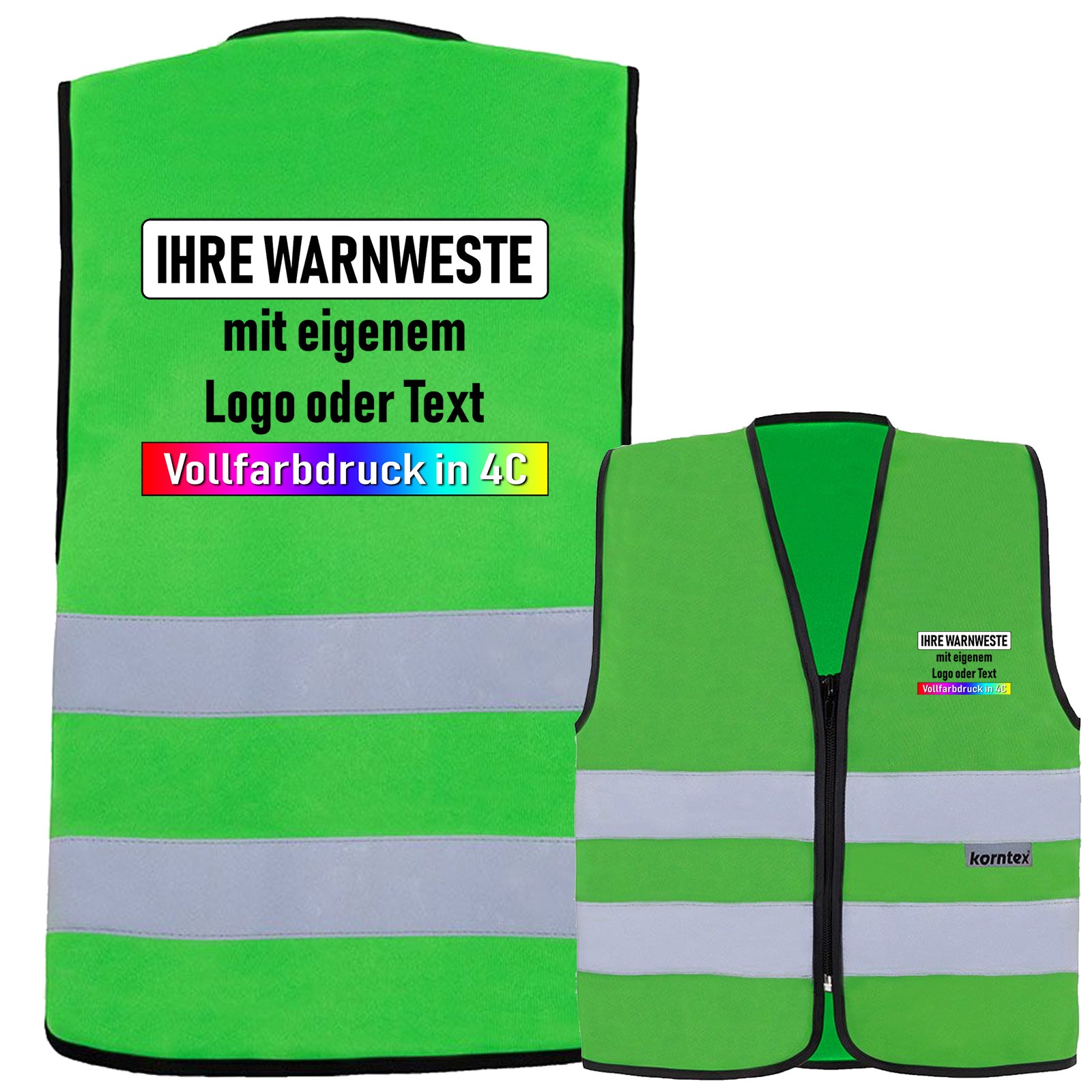 Korntex Reißverschluss-Warnwesten für Kinder 