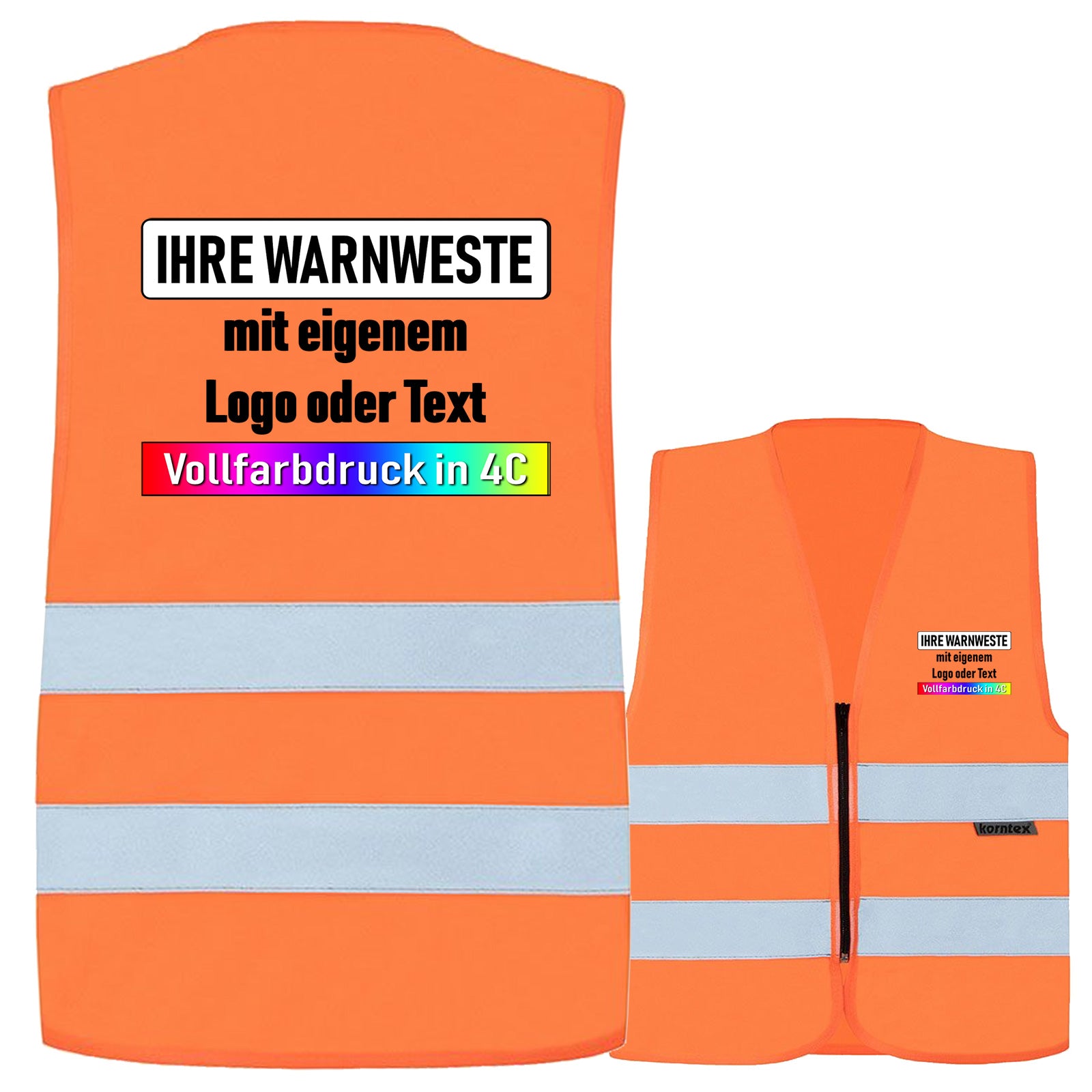 Korntex Reißverschluss-Warnwesten für Kinder 