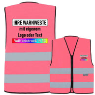 Korntex Reißverschluss-Warnweste mit zwei Leuchtstreifen in Gelb, optional mit individuellem Druck