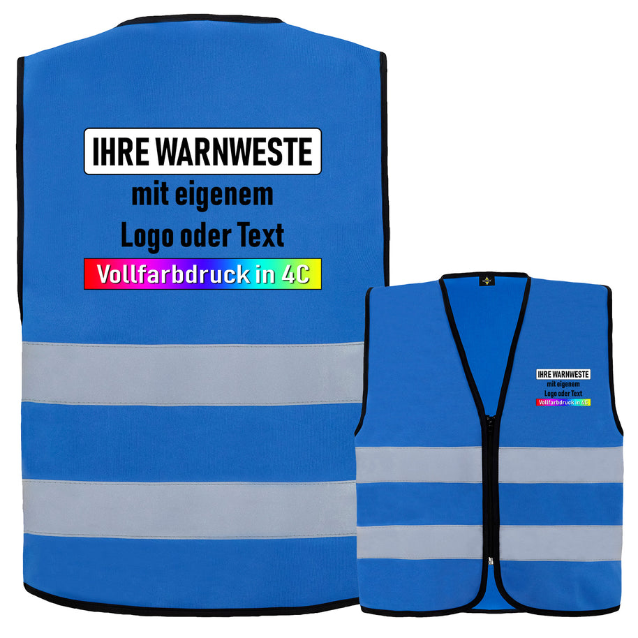 Korntex Reißverschluss-Warnwesten "Cologne" mit zwei Leuchtstreifen // optional mit Druck