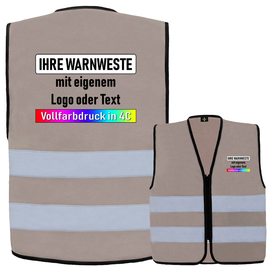 Korntex Reißverschluss-Warnwesten "Cologne" mit zwei Leuchtstreifen // optional mit Druck