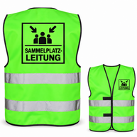 Sammelplatzleitung-Warnweste – Neongrün – Vorder- und Rückseite