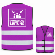Sammelplatzleitung-Warnweste – Violett – Vorder- und Rückseite