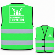 Sammelplatzleitung-Warnweste – Grün – Vorder- und Rückseite
