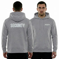 Black Security Hoodie Sol's Snake with reflective or white print, soft 50/50 cotton-polyester blend, multiple colors and sizes available