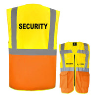 Multifunktionsweste mit Taschen und Reißverschluss in vielen Farben und Größen mit Security-Aufdruck
