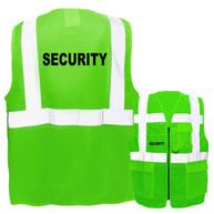 Security-Multifunktionsweste mit Taschen, Reißverschluss und reflektierendem Security-Aufdruck in verschiedenen Farben und Größen