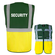 Security-Multifunktionsweste mit Taschen, Reißverschluss und reflektierendem Aufdruck in verschiedenen Farben und Größen