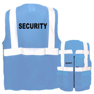 Security-Multifunktionsweste mit Taschen, Reißverschluss und reflektierendem Security-Aufdruck in mehreren Farben und Größen