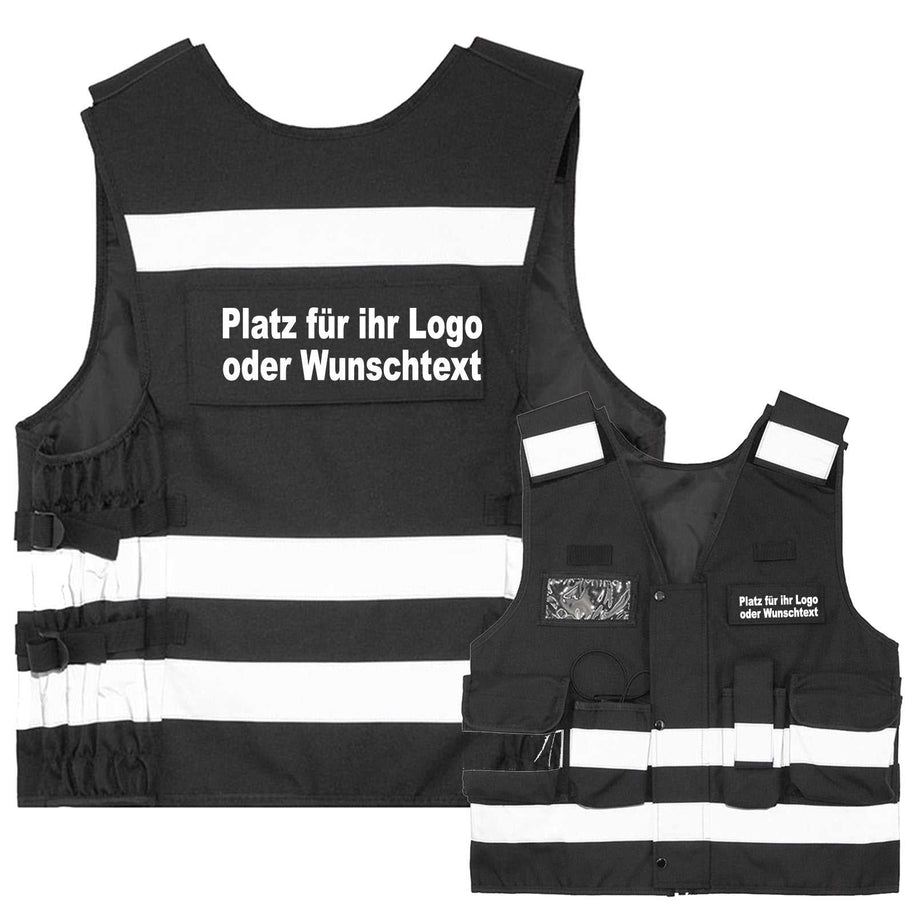 Tactical Weste Korntex „Stammheim“ // zertifiziert // dicker Stoff // viele Taschen // Patches & Flauschband // ideal für Security & Einsatzkräfte // optional mit Aufdruck