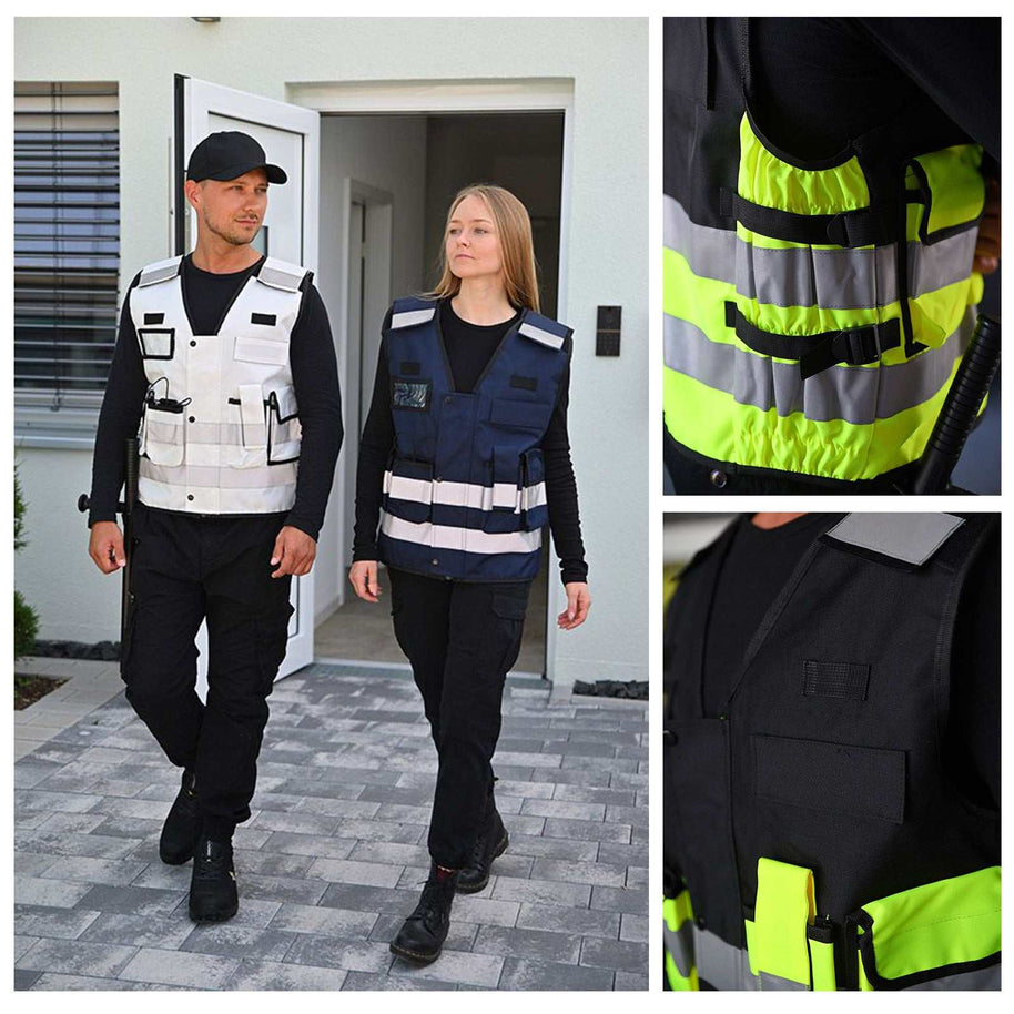 Tactical Weste Korntex „Stammheim“ // zertifiziert // dicker Stoff // viele Taschen // Patches & Flauschband // ideal für Security & Einsatzkräfte // optional mit Aufdruck