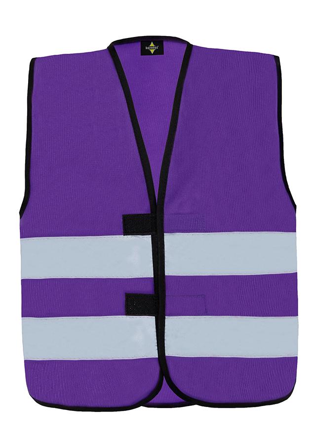 Korntex Kinderweste Aarhus in Violett – Vorderseite mit Klettverschluss
