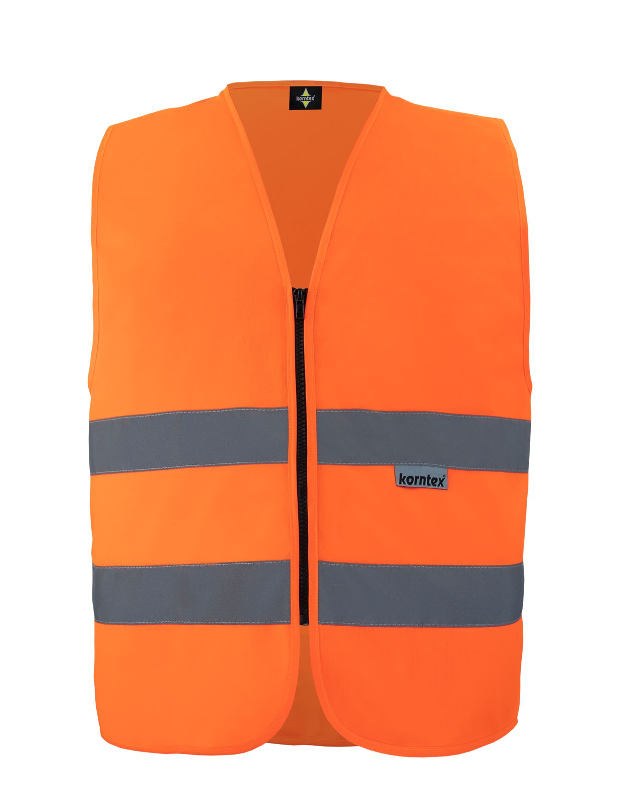 Test-Reißverschlußwesten bedruckt mit individuellem Namen und Logo in Schwarz