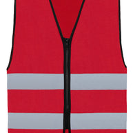Test-Reißverschlußwesten bedruckt mit Namen und Logo in Standarddruck für schwarze Motive