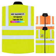 2 in 1 Bodywarmer Ural with reversible hi-vis safety vest and black quilted jacket, customizable with logo or text