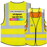 Korntex Premium Multifunktionswarnweste „Munich“ mit 3M Reflexstreifen und Taschen