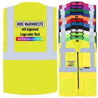 Korntex Multifunktionsweste Berlin mit Reißverschluss, Taschen und Leuchtstreifen in verschiedenen Farben und Größen