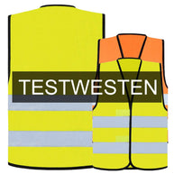 CO2-neutrale Test-Warnwesten KXEVW "Paris" mit zwei Leuchtstreifen und Klettverschluss