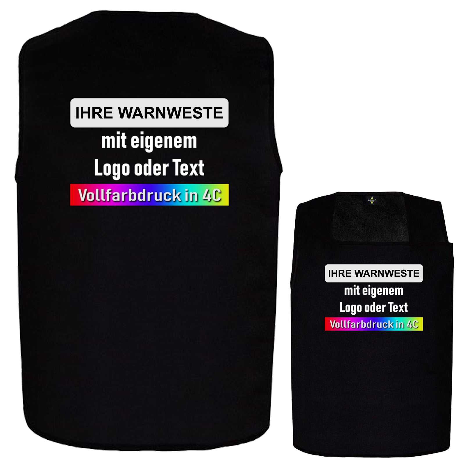 Warnweste „Sylt“ von Korntex im Poncho-Design mit seitlichem Klettverschluss und großer Druckfläche