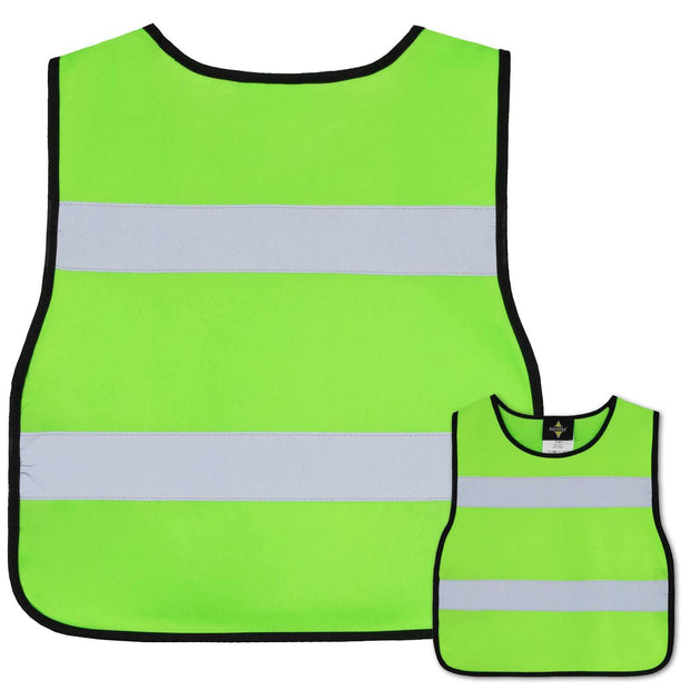 Warnwesten Poncho für Erwachsene in neon grün mit reflektierenden Streifen und seitlichem Klettverschluss