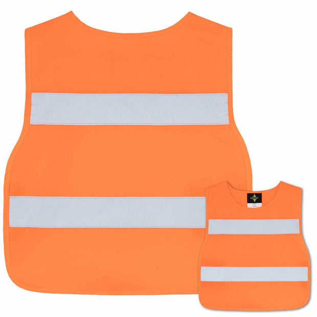 Warnwesten Poncho für Erwachsene in leuchtendem Orange mit seitlichem Klettverschluss und reflektierenden Streifen