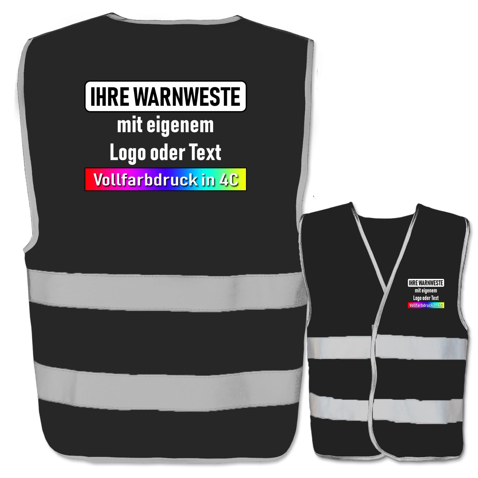 EasyMesh Warnwesten mit zwei Leuchtstreifen und Klettverschluss // viele Größen und Farben // optional mit Druck