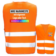 Gelbe EasyMesh Warnweste mit zwei Leuchtstreifen und Klettverschluss, zertifiziert nach EN ISO 20471