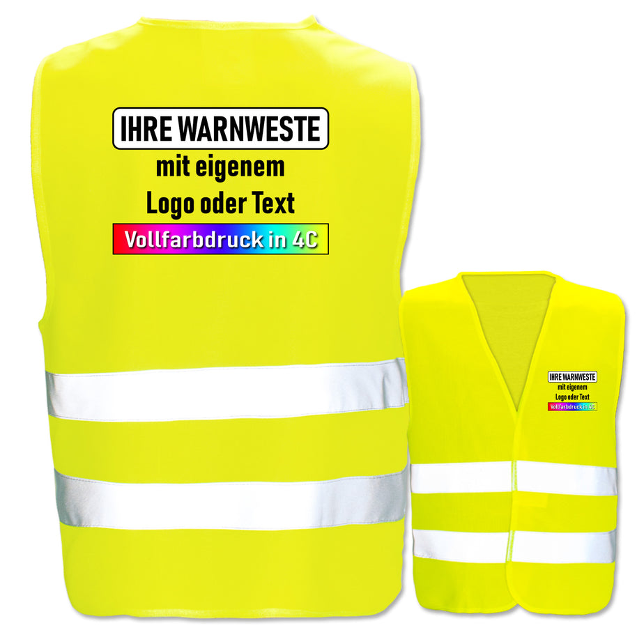 EasyMesh Warnwesten mit zwei Leuchtstreifen und Klettverschluss // viele Größen und Farben // optional mit Druck