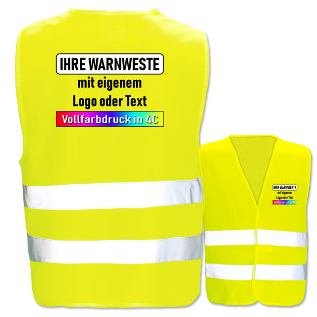 EasyMesh Warnwesten mit zwei Leuchtstreifen und Klettverschluss // viele Größen und Farben // optional mit Druck
