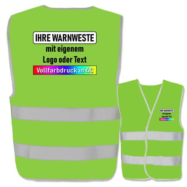 EasyMesh Warnwesten mit zwei Leuchtstreifen und Klettverschluss // viele Größen und Farben // optional mit Druck
