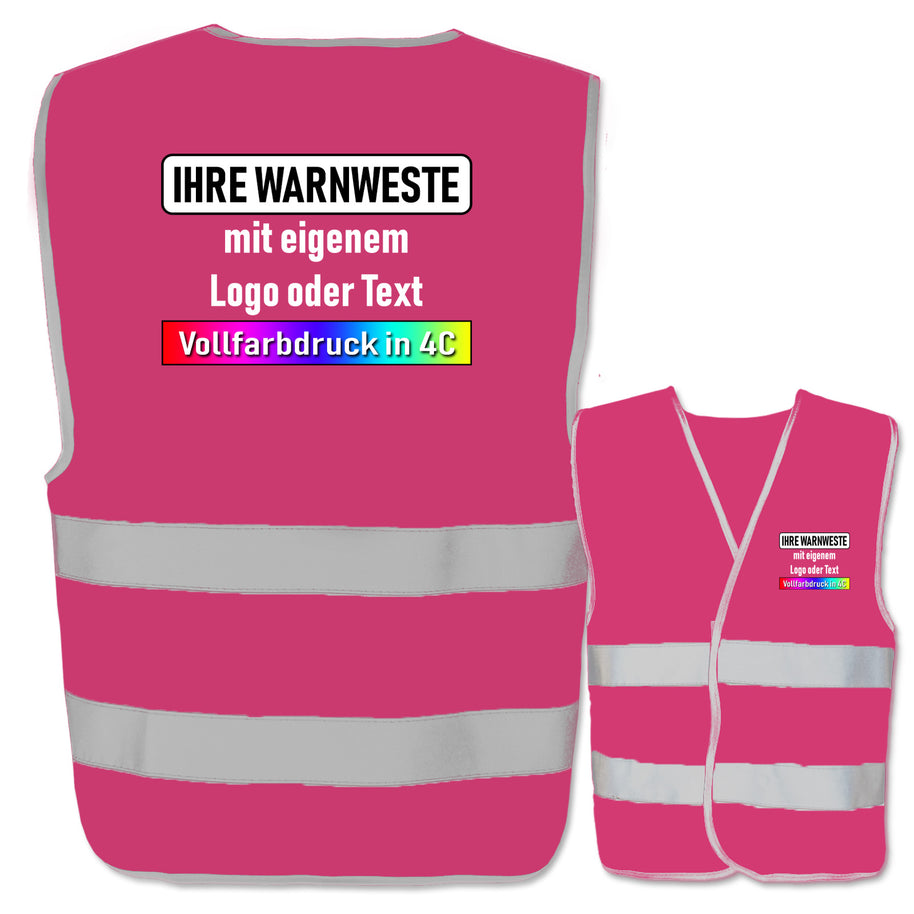 EasyMesh Warnwesten mit zwei Leuchtstreifen und Klettverschluss // viele Größen und Farben // optional mit Druck