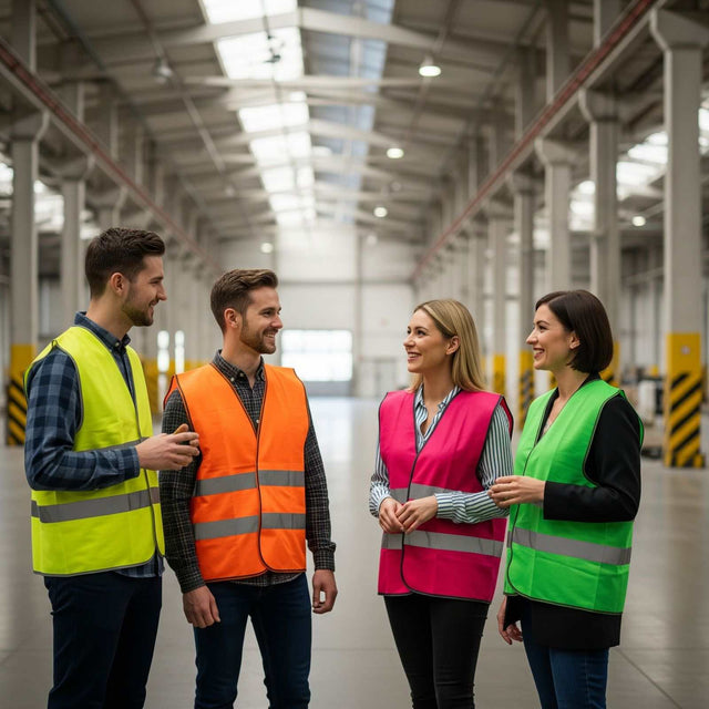 EasyMesh Warnweste mit zwei reflektierenden Leuchtstreifen und Klettverschluss in verschiedenen Farben und Größen