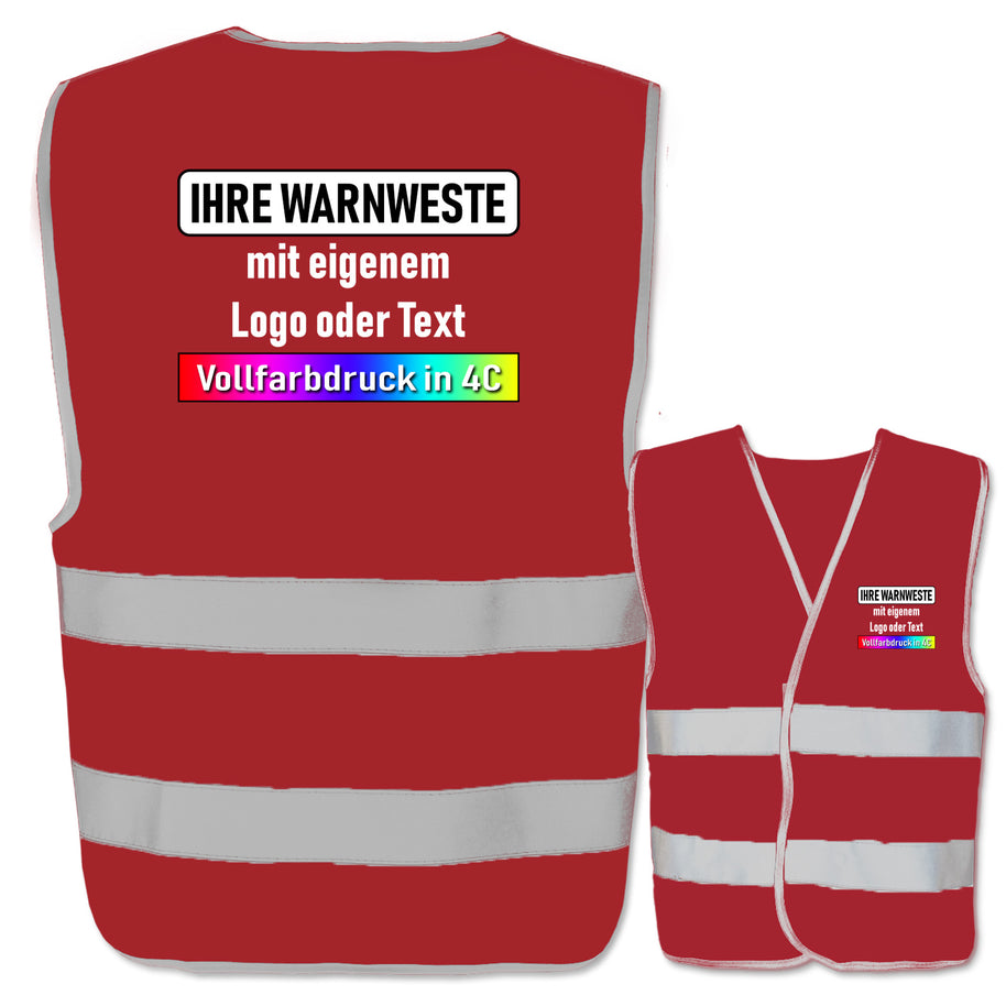 EasyMesh Warnwesten mit zwei Leuchtstreifen und Klettverschluss // viele Größen und Farben // optional mit Druck