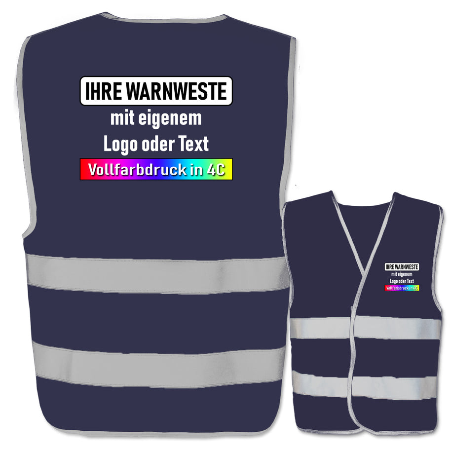 EasyMesh Warnwesten mit zwei Leuchtstreifen und Klettverschluss // viele Größen und Farben // optional mit Druck