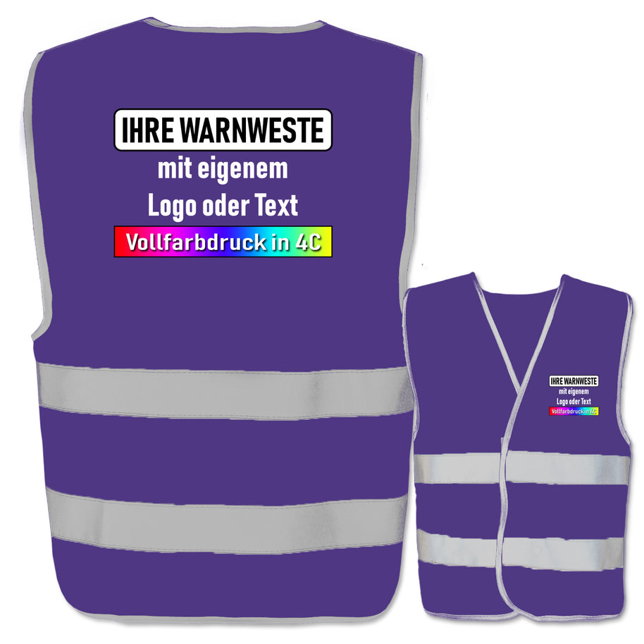 EasyMesh Warnwesten mit zwei Leuchtstreifen und Klettverschluss // viele Größen und Farben // optional mit Druck