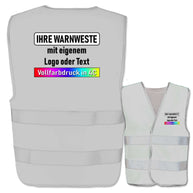 Gelbe EasyMesh Warnweste mit zwei Leuchtstreifen und Klettverschluss in verschiedenen Größen und Farben