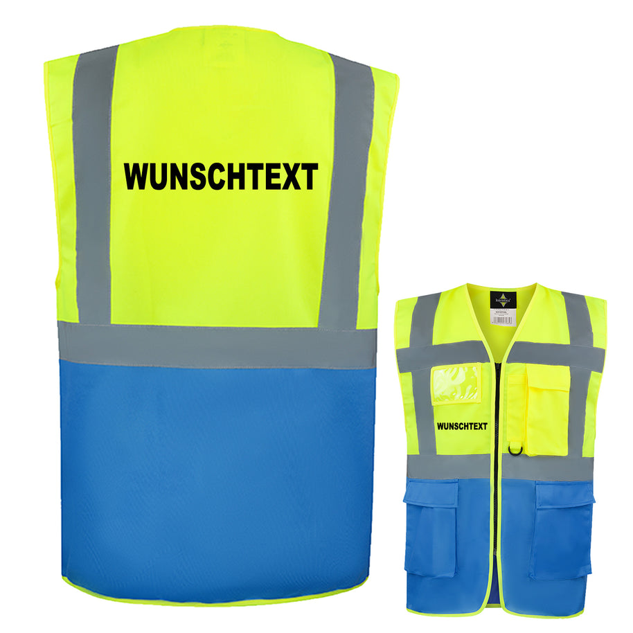 Korntex Multifunktionsweste "Berlin" mit Taschen und Reißverschluss inkl. Textdruck // Wunschtext frei wählbar